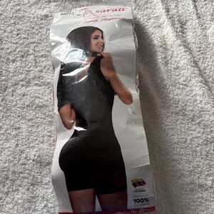 Sara Black Sculpting Bodysuit Shorts